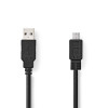 USB Cable | USB 2.0 | USB-A Male | USB Micro-B Male | 480 Mbps | Nickel Plated | 1.00 m | Round | PVC | Black | Box