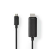 USB-C™ Sovitin | USB 3.2 Gen 1 | USB-C™ Uros | HDMI™ liitin | 4K@60Hz | 2.00 m | Pyöreä | Niklattu | PVC | Musta | Laatikko