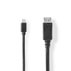 Mini Displayport-kabel | DisplayPort 1.4 | Mini DisplayPort Hane | DisplayPort Hane | 48 Gbps | Nickelplaterad | 2.00 m | Rund | PVC | Svart | Plastpåse