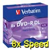 DVD+R DL 8,5 Go Verbatim 8x vitesse double couche Matt Silver en jewelbox pack de 5