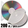 Shell-Box til 1 CD/DVD transparent - 200-pack