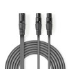 Balanserad XLR-ljudkabel | XLR 3-stifts hane ? 2x XLR 3-stifts hona | 1.5 m | Grå